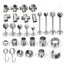 Kleiderstangenhalterung Gardinenstange Garderobenstangenhalterung Edelstahl