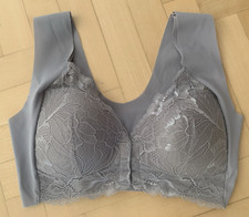 Polster-BH - "By Nicole" - Träger breit - Frontverschl. - grau -  Gr. 80 B