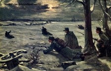 Ak KuK Armee, nächtliche Schleichpatrouille, Winter - 11077719