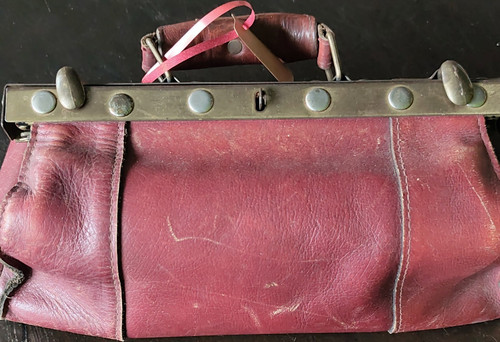 Vintage leder arzttasche - leder,