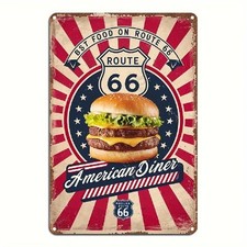 Blechschild American Diner Route 66 Vintage Nostalgie Metallschild  TEL2409