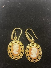 Echtes Muschel Kamee Ohrringe