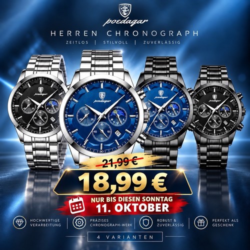 Herren chronograph edelstahl - herren,