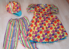 Clown Kleid süßes Kostüm Karneval 3-Teilig Blumen Fasching Damen Größe 38 