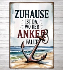 Blechschild Zuhause Anker