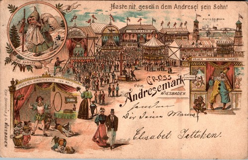 Litho gruss aus wiesbaden - gruss,