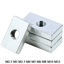Verzinkt Rechteckig Nutenstein Gewindeplatte M2.5 M3 - M12 Für Profile Muttern