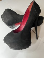 1969 Made in Italy Stiletto Plateau High Heels Leder ca. 17,5cm Absatz Gr. 42