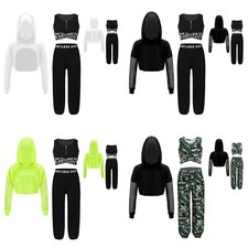 Kinder Mädchen Anzug Hosen Outfits Leistung Set Training Kostüm Weste Hip-Hop