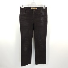 Wallaby Lederhose Herren W35 L34 Braun Regular Straight Leder-Jeans Nubuk Hose