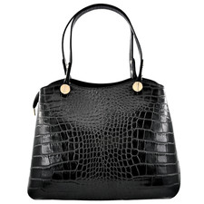 Bella&Quinny Damen Handtasche PISA, weiches, genarbtes Leder. Farbe: schwarz