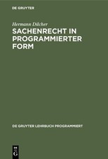 Hermann Dilcher Sachenrecht in