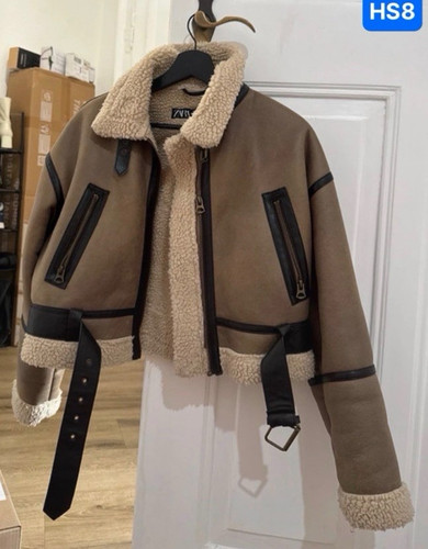 Zara damen bikerjacke beige - bikerjacke,