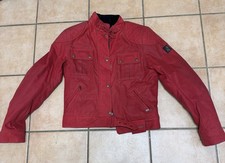 neue Belstaff Original Damen Biker Jacke Ital 44 / 36 Rot 