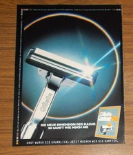 Seltene Werbung vintage GILLETTE CONTOUR PLUS Nassrasierer - Neue Dimension 1986