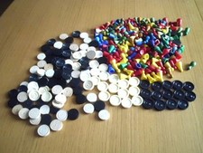 Spielsteine Holz Kunststoff Mühle, Dame, Mensch ärgere dich nicht  ca. 320 Teile