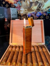 S.T.Dupont Tischfeuerzeug, Linie 1, goldf., Chinalack rotbraun, TOP Zustand