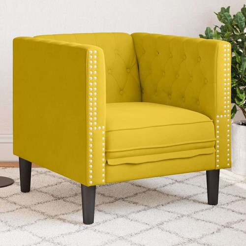 Chesterfield sessel gelb samt - chesterfield-sessel,