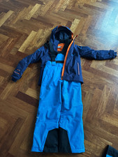 Kjus Skijacke und Skihose, unisex, Gr. 140, blau- orange