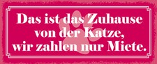 Holzschild 27x10 Zuhause Katze