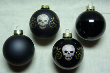 Christbaumkugel Totenkopf Gothic Skull Deko Glas Schmuck Weihnachtskugel Schwarz