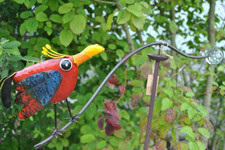 Windspiel,Gartenwippe mit hübschem bunten Metallvogel,100cm hoch
