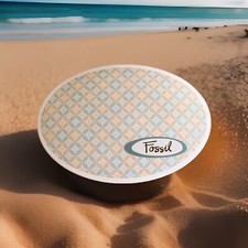 Fossil Schmuck Dose beige türkis Oval Neu mit Etikett