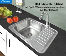 1x Spülbecken Edelstahl 304