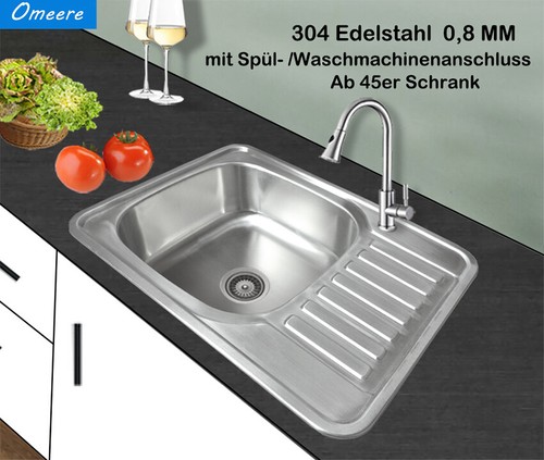 Spülbecken edelstahl 304 - 1x,