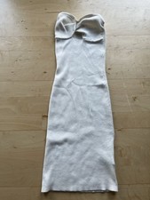 Enges schulterfreies weißes Minikleid, Gr. XXS, modisches Loch Zwischen Brust