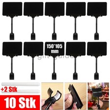 10x Preisschilder Halter Daumenclips mit A6-Etiketten, +2 Flüssigkreidestiften