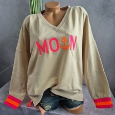 Zwillingsherz Sweatshirt Pullover Damen Beige Moin S bis XXL (1 205)