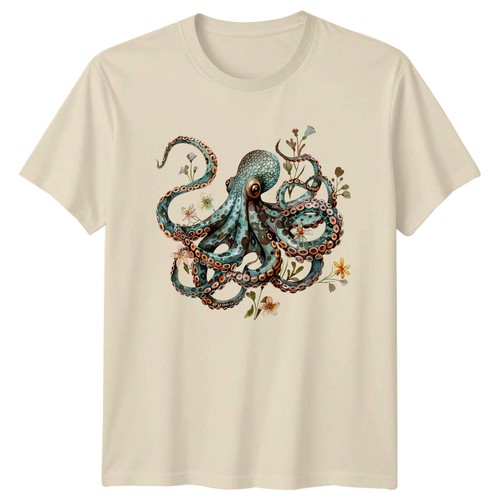Shirt oktopus blumen ozean - blumen,