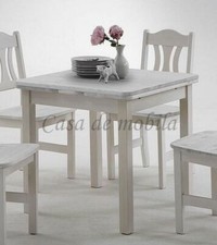 Massivholz Ausziehtisch 77x77 weiß Kiefer Küchen Tisch Esstisch ausziehbar klein