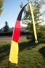 Teleskop-Fahne Deutschland 230cm Windfahne Gartenfahne Fahnenmast Fußballfahne
