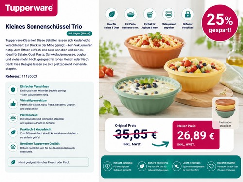 Tupperware sonnen trio - tupperware,
