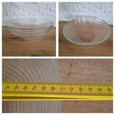 GlasSchüssel Riffel Design Streifen D:30 H:10cm Salat Dessert Top