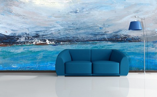 Blau aquarell q6128 tapete - blau,