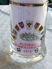 Bierkrug aus Glas Fußball WM 1974 TOP ZUSTAND