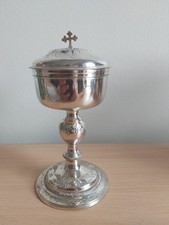 Kleines Ziborium Cuppa Silber , Fuß und Nodus Versibert