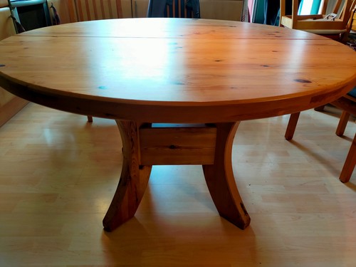 Runder massivholz eßtisch mit - massivholz,