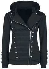 Gothicana by EMP Damen schwarze Uniform Jacke mit Kapuze
