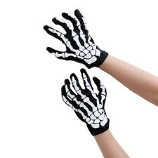 Skelett Handschuhe Schwarz Einheitsgröße Mann & Frau Fasching Karneval Helloween