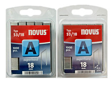 2x 1000 NOVUS Tackerklammern Typ A 53 18mm SuperHart 18 x 11,3 mm # 042-0360