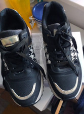 Sneaker Schnürschuhe Sport Schwarz Weiß Silber Freizeit  Damen  Mädchen Gr. 39