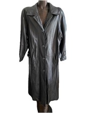 Langer Leder Mantel , GroßerKragen, Gefüttert Gr.1-36/38,