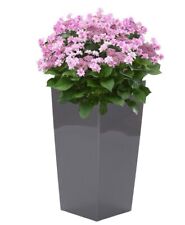 Blumenkübel 75 cm Anthrazit Blumentopf Hochglanz Eckig Pflanzkübel SET 6 Größen