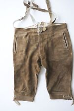 Lederhose sämisch Elch/Hirschleder Kniebund Top Zustand Säckler Handarbeit Gr.56