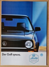 Prospekt VW Golf syncro  -   Ausgabe August 1987