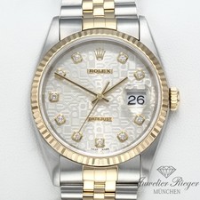 Rolex Datejust 36 mm 16233 2001 Diamanten Stahl Gelbgold 750 Automatik Gold